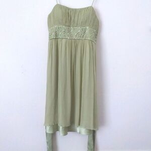Eliza J Silk Cocktail Dress, Pale Sage Green Silk Chiffon